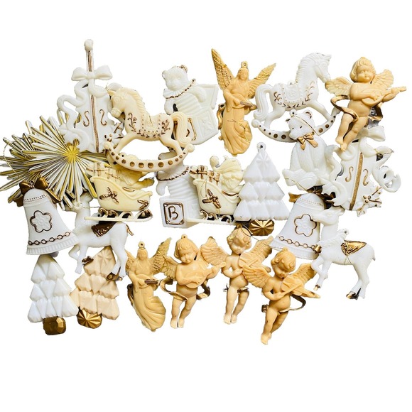 Vintage Germany‎ Celluloid Plastic Christmas Ornaments Lot of 24
